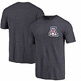 Arizona Wildcats Fanatics Branded Navy Left Chest Distressed Logo Tri Blend T-Shirt,baseball caps,new era cap wholesale,wholesale hats